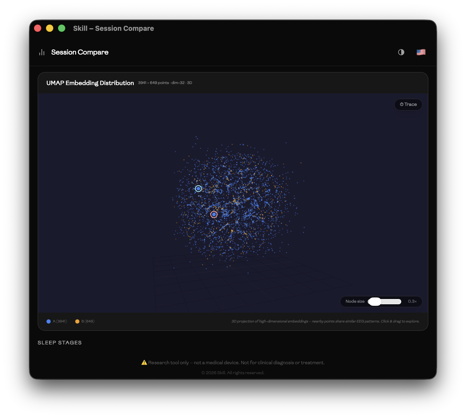 Session compare — Brain Nebula™ with more data points